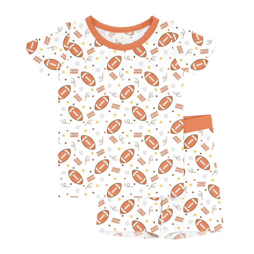 Rugby Touch Down Zweiteiliges Pyjama-Set mit Kurzarmshorts