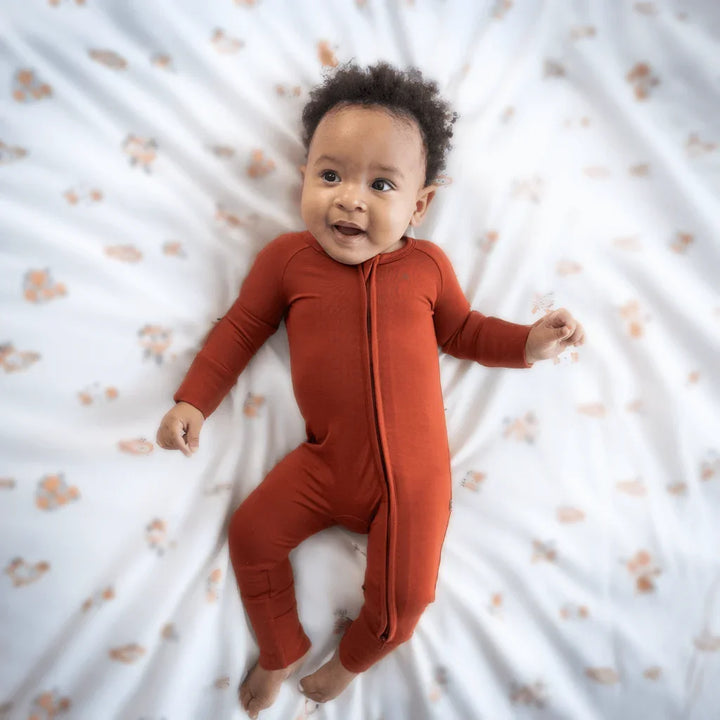 Cozy Convertible Zippered Romper , Cozy Convertible Zippered Romper - Rust / Newborn