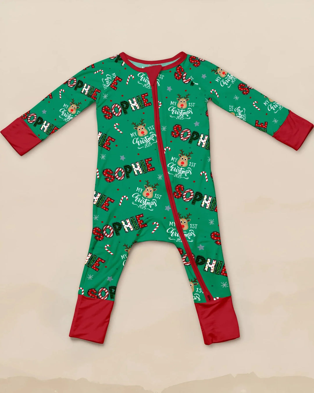 Custom Name "My First Christmas" Convertible Zippy , Custom Name "My First Christmas" Convertible Zippy - 0-3M