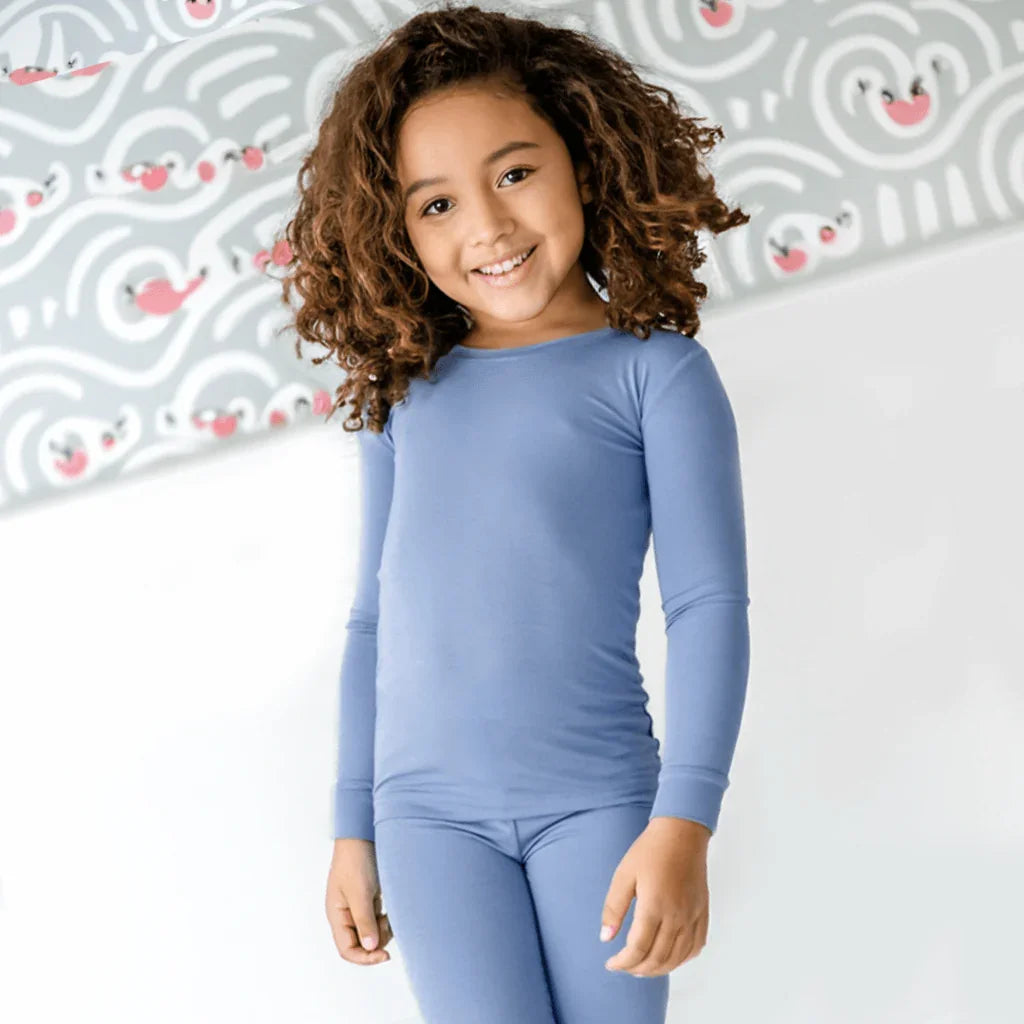 Two Piece Pajama Set , Two Piece Pajama Set - Slate Blue / 12-18M