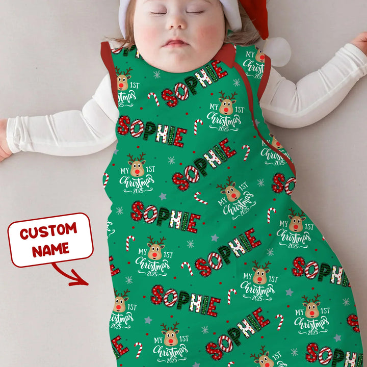 Custom Name "My First Christmas 2025" Sleep Bag , Custom Name "My First Christmas 2025" Sleep Bag - XS / 0.5 TOG