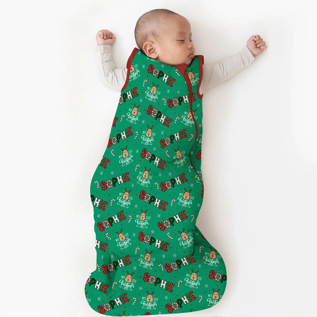 Custom Name "My First Christmas 2025" Sleep Bag , Custom Name "My First Christmas 2025" Sleep Bag - XS / 0.5 TOG