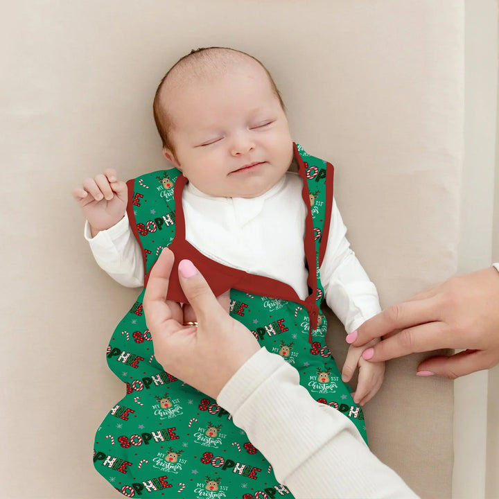 Custom Name "My First Christmas 2025" Sleep Bag , Custom Name "My First Christmas 2025" Sleep Bag - XS / 0.5 TOG