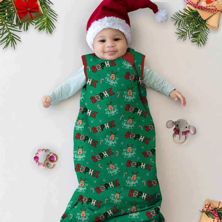 Custom Name "My First Christmas 2025" Sleep Bag , Custom Name "My First Christmas 2025" Sleep Bag - XS / 0.5 TOG