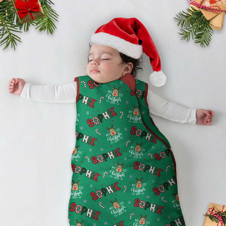 Custom Name "My First Christmas 2025" Sleep Bag , Custom Name "My First Christmas 2025" Sleep Bag - XS / 0.5 TOG