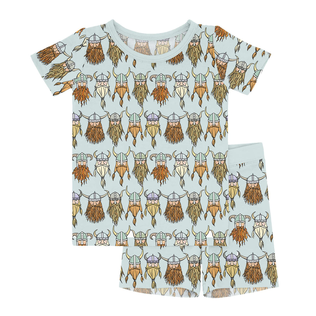 Viking Two-Piece Short Sleeve Shorts Pajama Set , Viking Two-Piece Short Sleeve Shorts Pajama Set - 12-18M