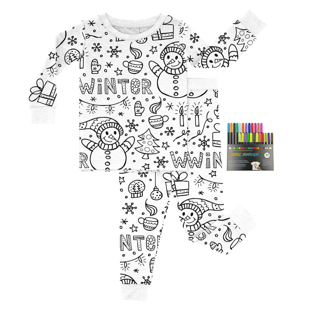 Christmas Colorable Two Piece Pajama Set , Christmas Colorable Two Piece Pajama Set - Christmas Colorable 1 / 3T