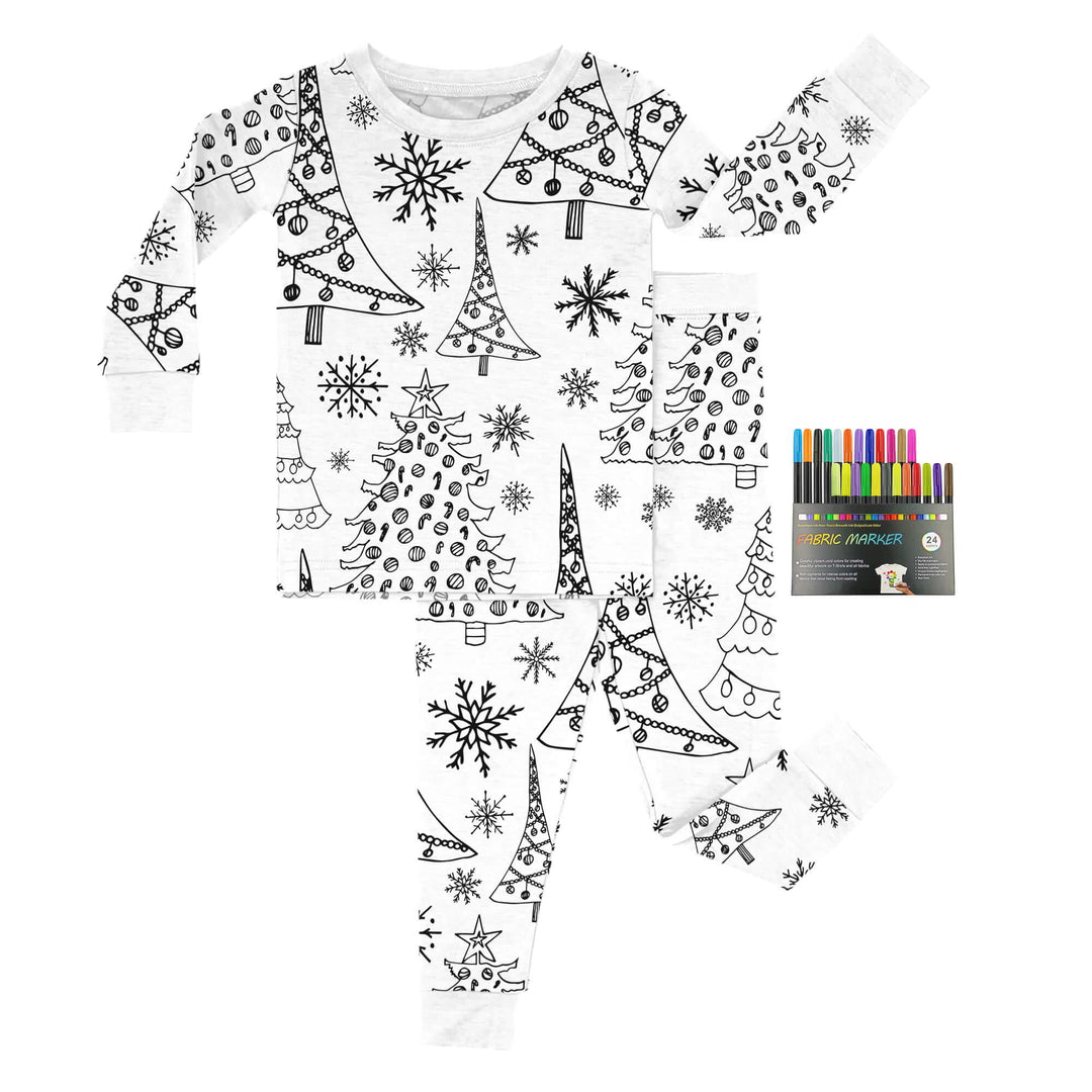 Christmas Colorable Two Piece Pajama Set , Christmas Colorable Two Piece Pajama Set - Christmas Colorable 1 / 3T