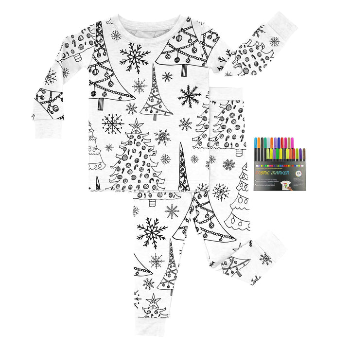 Christmas Colorable Two Piece Pajama Set , Christmas Colorable Two Piece Pajama Set - Christmas Colorable 1 / 3T