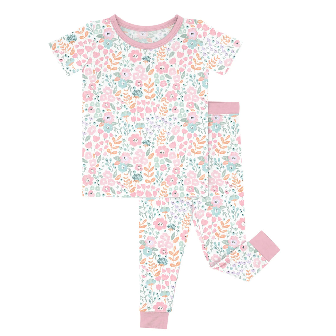 Willow's Whimsy Floral Two-Piece Short Sleeve Pajama Set , Willow's Whimsy Floral Two-Piece Short Sleeve Pajama Set - 12-18M