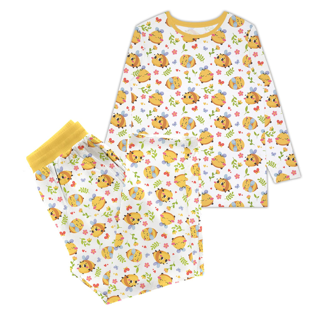 Yellow Chubby Bees Women Pajama Set