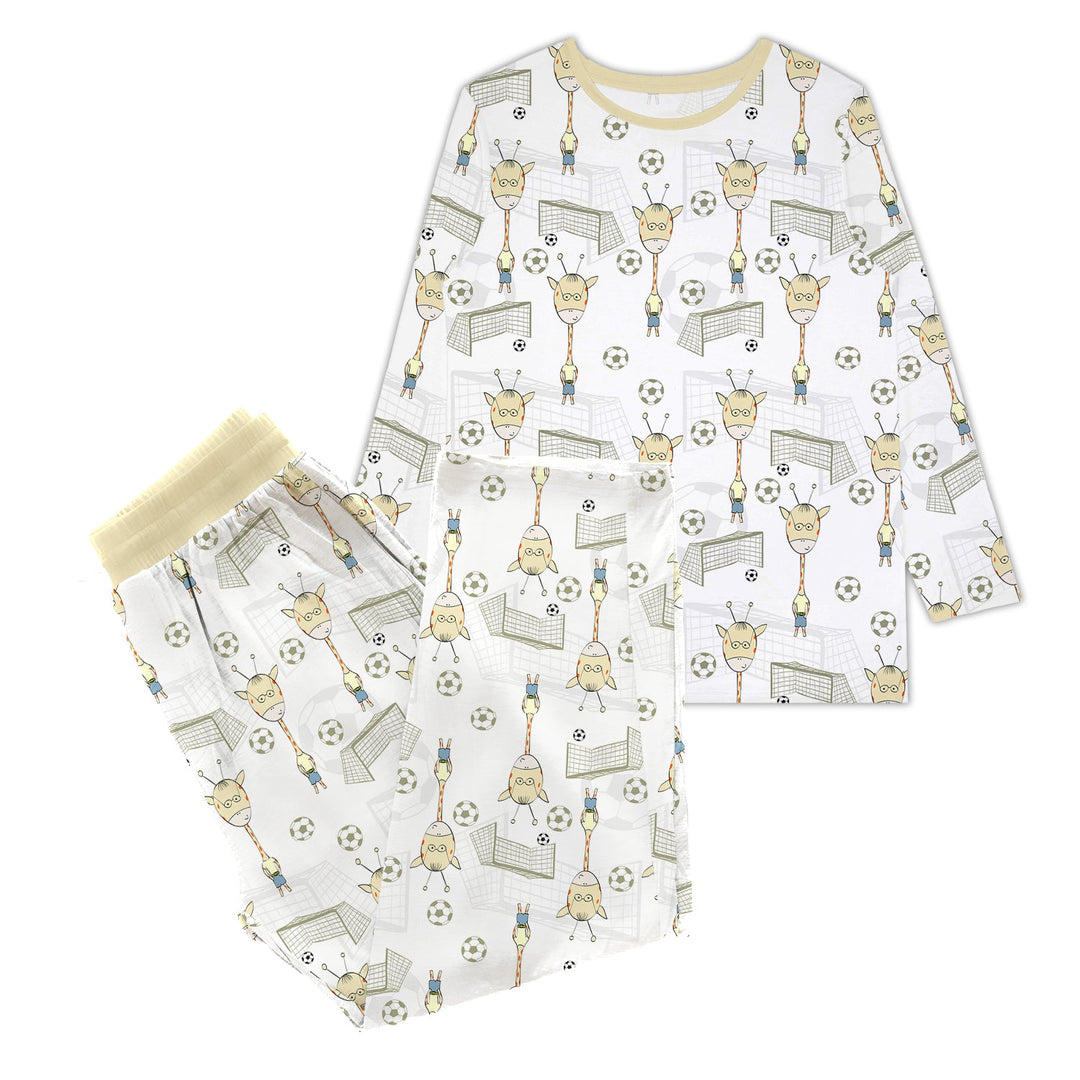 Yellow Soccer Women Pajama Set