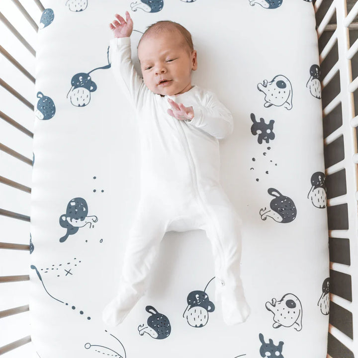 Zippered Footie Romper , Zippered Footie Romper - Cloud / Newborn
