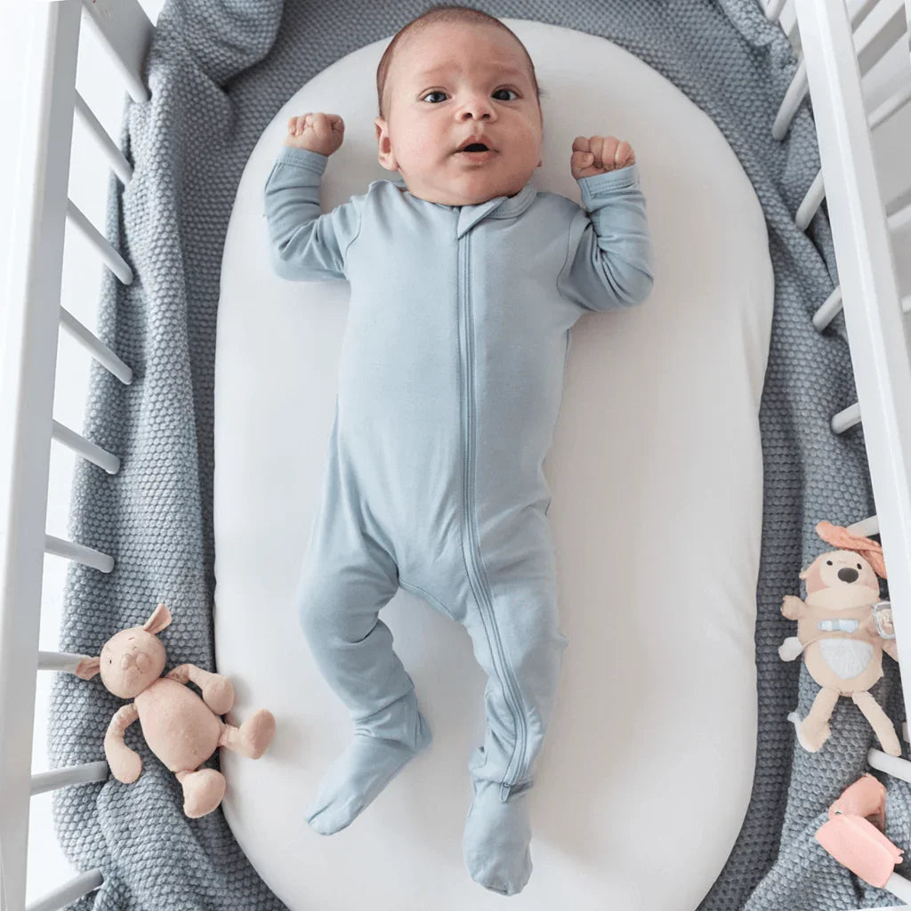 Zippered Footie Romper , Zippered Footie Romper - Fog / Newborn