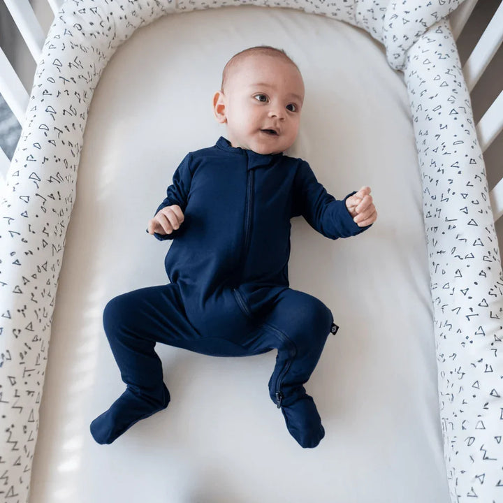 Zippered Footie Romper , Zippered Footie Romper - Navy / Newborn