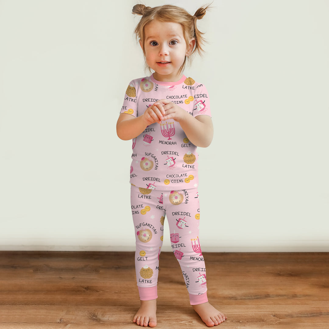 Family Hanukkah Matching Two Piece Short Sleeve Pajama Set