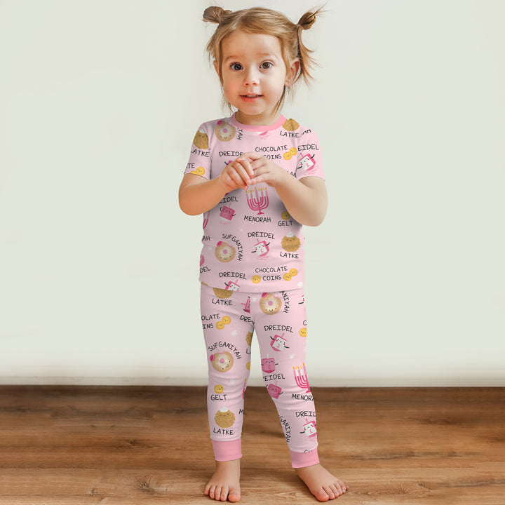 Family Hanukkah Matching Two Piece Short Sleeve Pajama Set