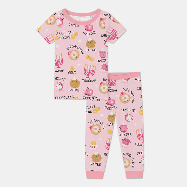 Family Hanukkah Matching Two Piece Short Sleeve Pajama Set