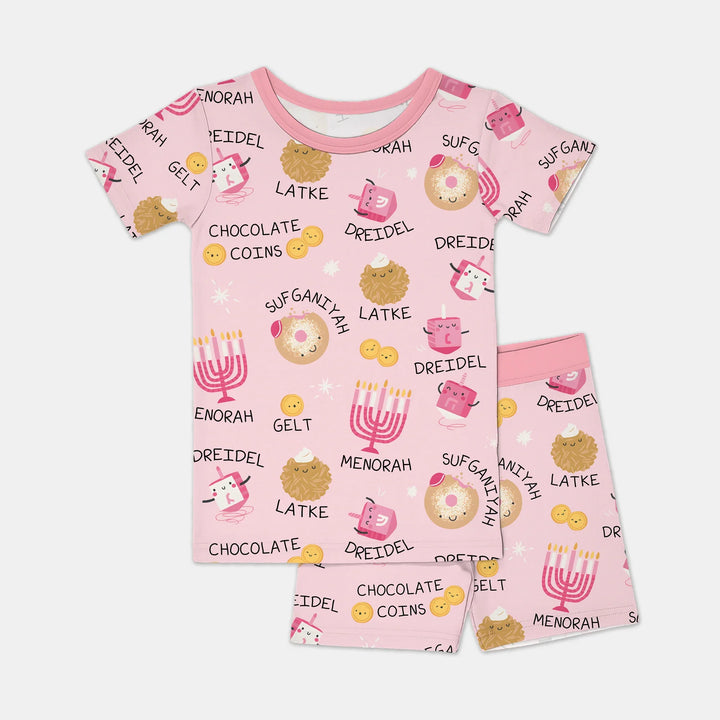 Family Hanukkah Matching Two Piece Short Sleeve Shorts Pajama Set