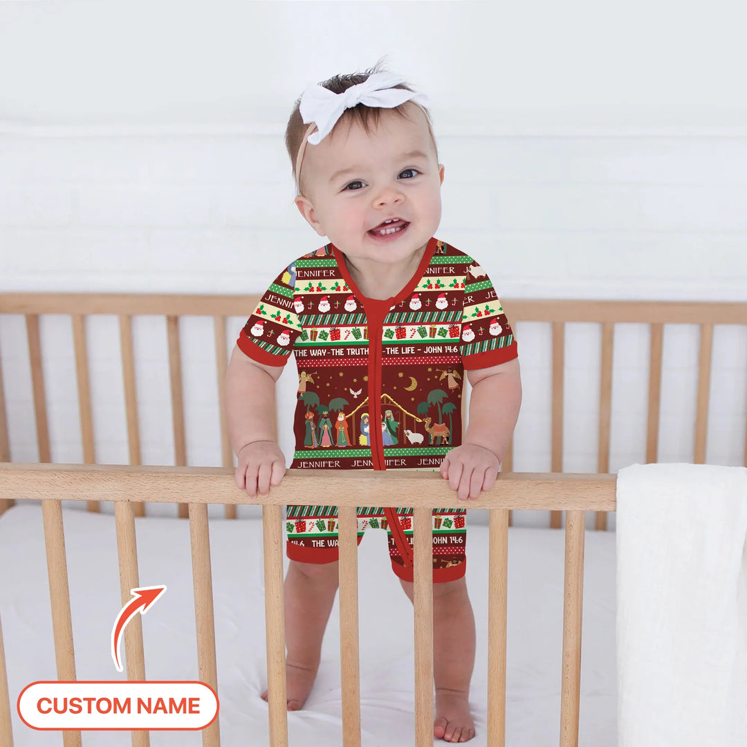 Jesus The Way The Truth The Life Custom Name Shorty Zippy , Jesus The Way The Truth The Life Custom Name Shorty Zippy - 0-3M