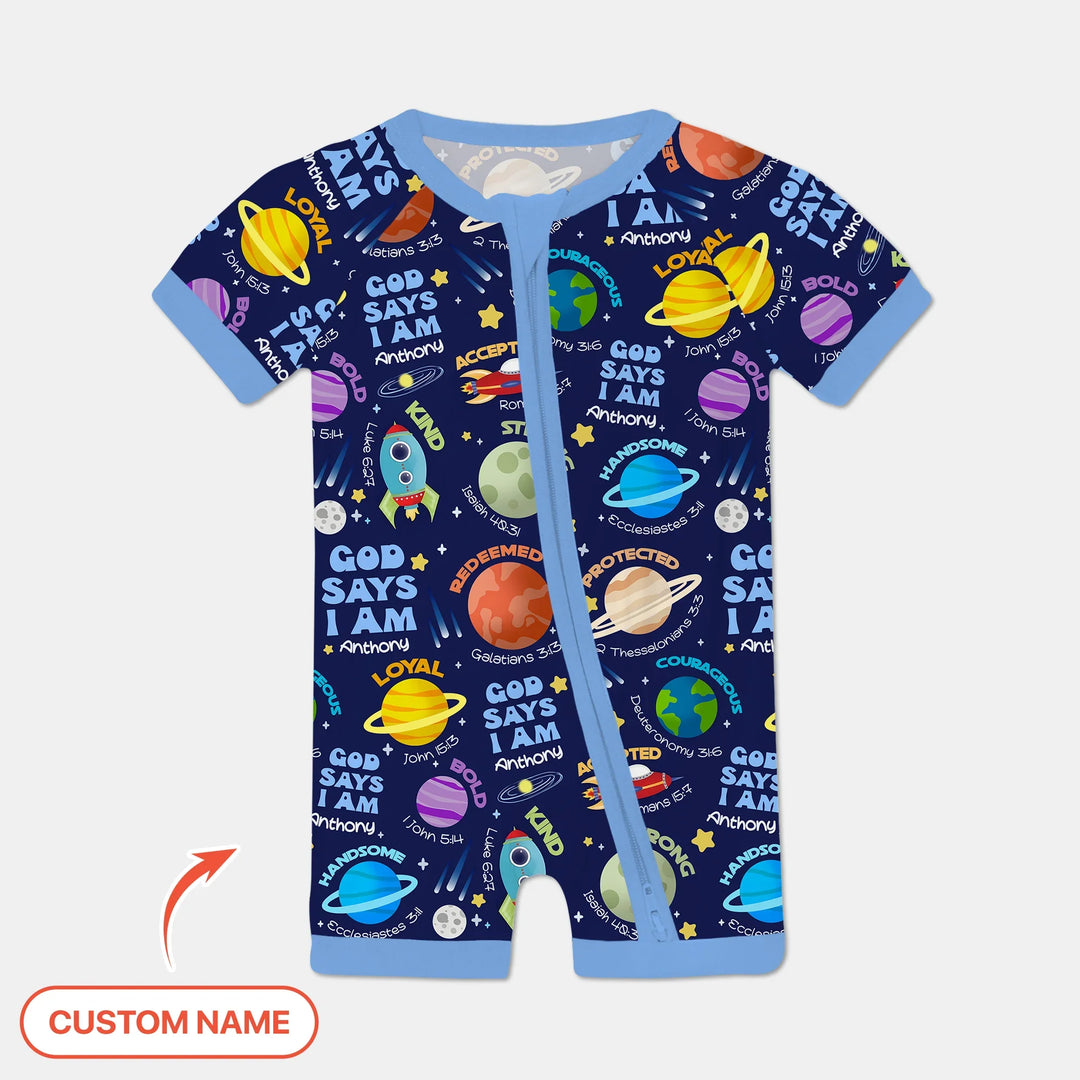 Space God Says I Am Custom Name Shorty Zippy , Space God Says I Am Custom Name Shorty Zippy - 0-3M