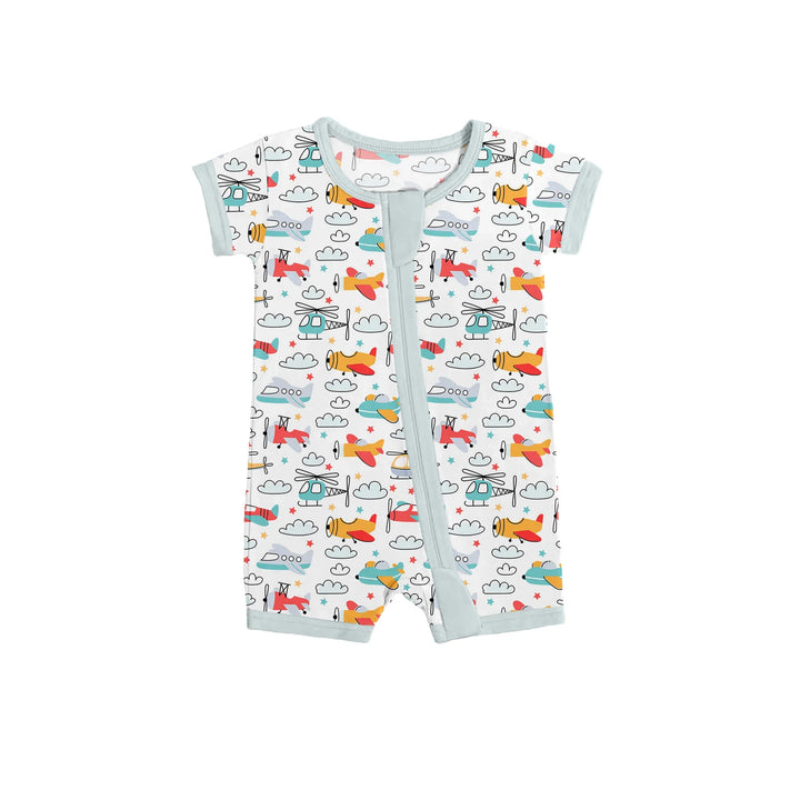 Airplanes and Helicopters Shorty Zippered Romper , Airplanes and Helicopters Shorty Zippered Romper - 0-3M