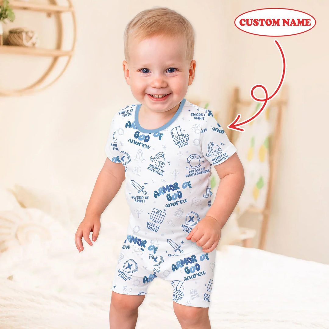 Armor of God Two Piece Short Sleeve Shorts Pajama Set - Zumbamboo