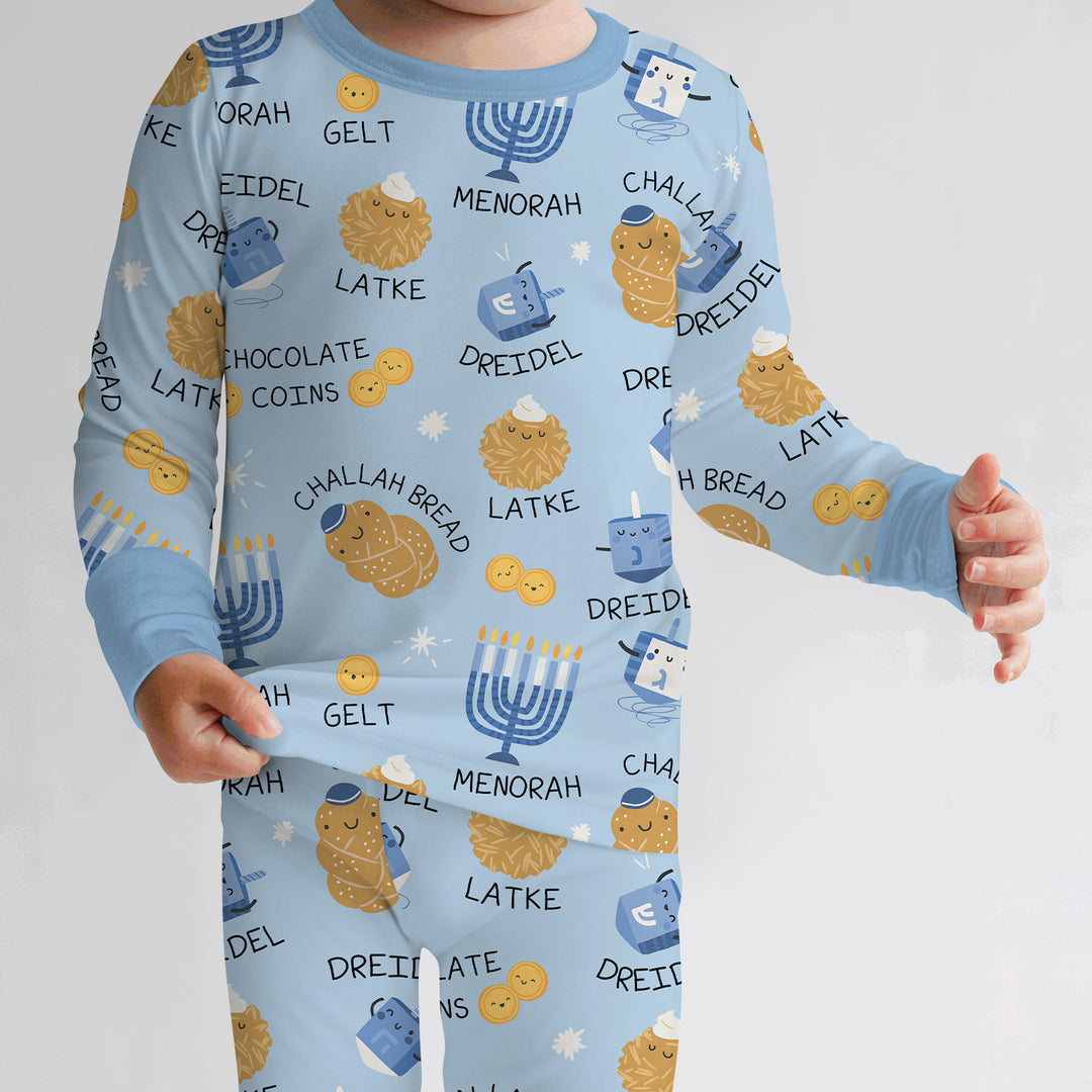 Family Hanukkah Matching Two Piece Long Sleeve Pajama Set