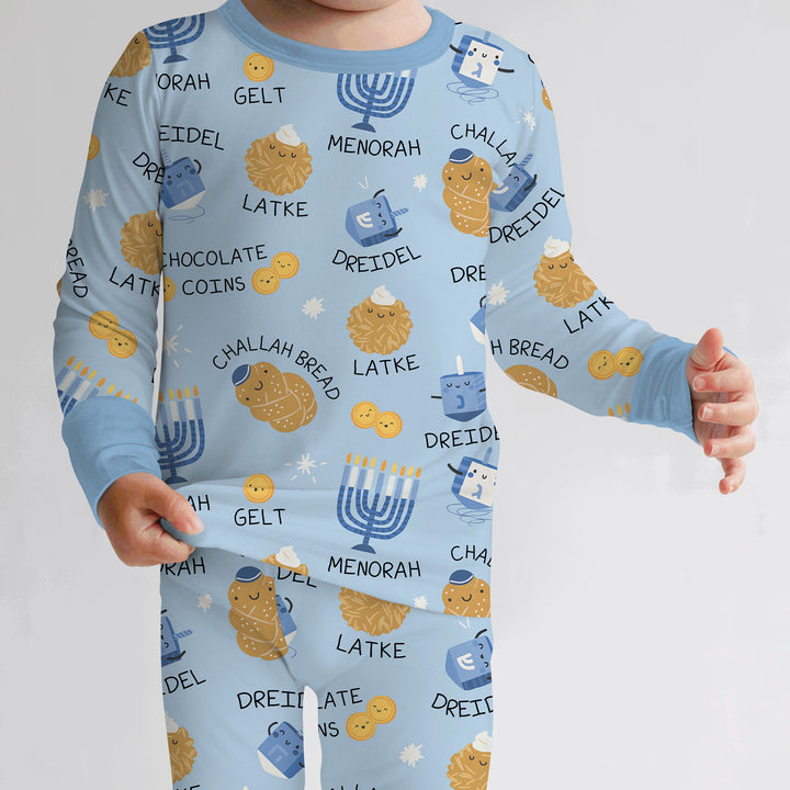 Family Hanukkah Matching Two Piece Long Sleeve Pajama Set