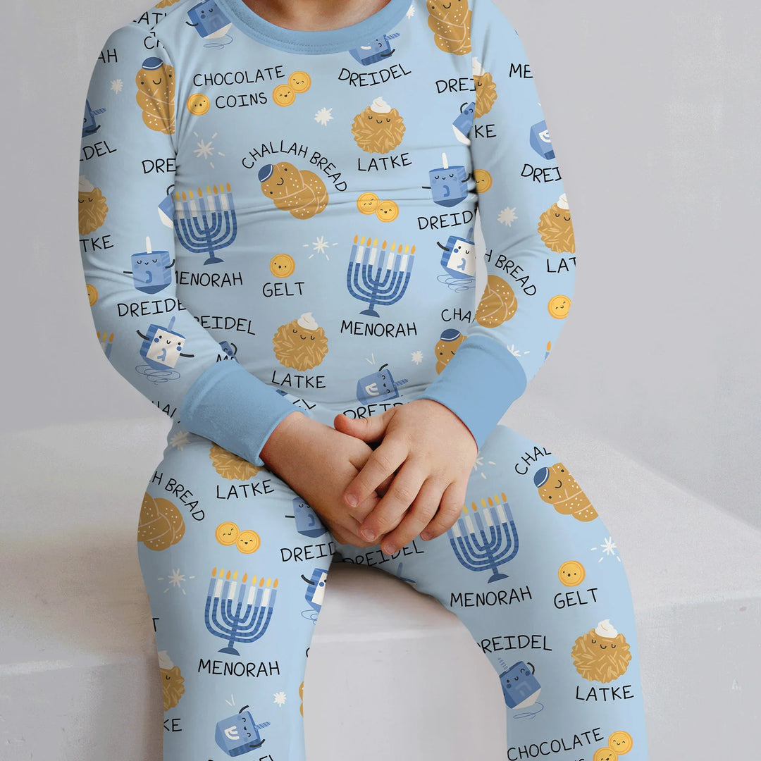 Family Hanukkah Matching Two Piece Long Sleeve Pajama Set