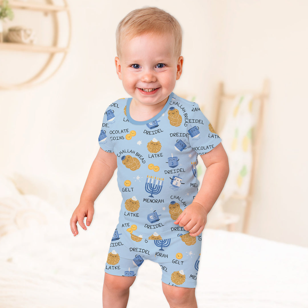 Template Zweiteiliges Pyjama-Set mit kurzen Ärmeln und Shorts