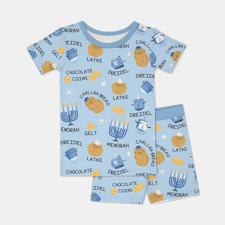 Family Hanukkah Matching Two Piece Short Sleeve Shorts Pajama Set