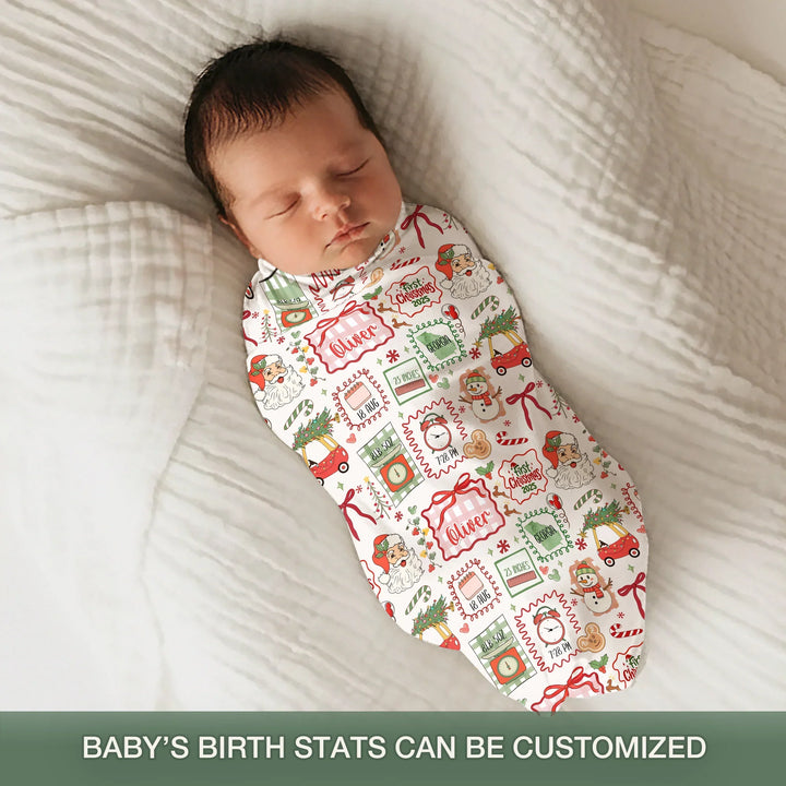 The Little Retro Dreamer First Christmas 2025 Swaddle Blanket