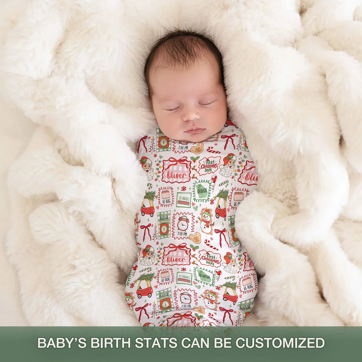 The Little Retro Dreamer First Christmas 2025 Swaddle Blanket