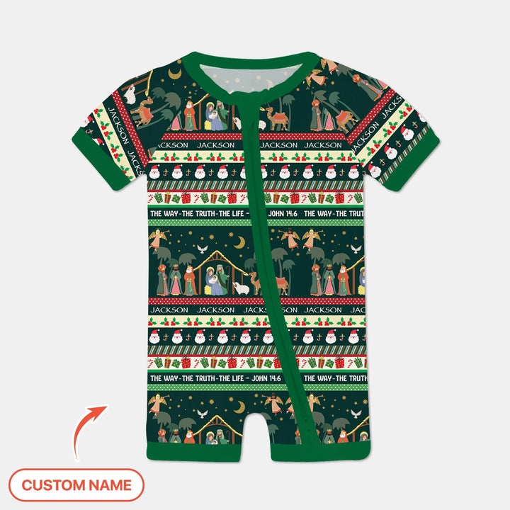 Jesus The Way The Truth The Life Custom Name Shorty Zippy , Jesus The Way The Truth The Life Custom Name Shorty Zippy - 0-3M