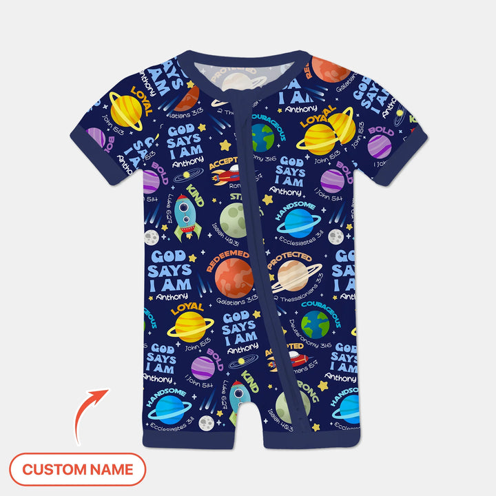 Space God Says I Am Custom Name Shorty Zippy , Space God Says I Am Custom Name Shorty Zippy - 0-3M