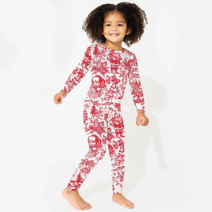 Family Christmas Chinoiserie Pajama Two Piece Long Sleeve Pajama Set , Family Christmas Chinoiserie Pajama Two Piece Long Sleeve Pajama Set - 12-18M