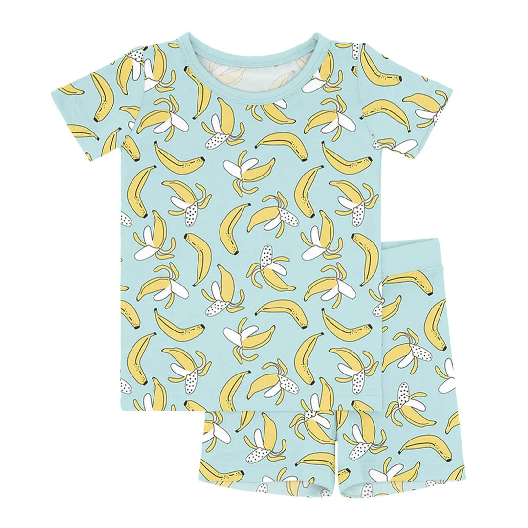 Bananas Two Piece Short Sleeve Shorts Pajama Set - Zumbamboo