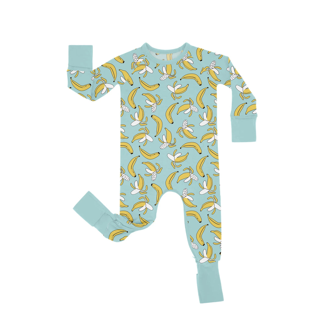 Bananas Crescent Zippered Romper , Bananas Crescent Zippered Romper - Newborn