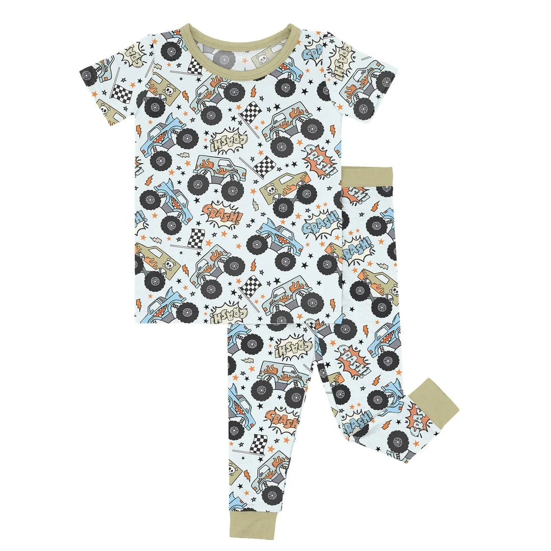 Big Wheelin Two Piece Short Sleeve Pajama Set - Zumbamboo