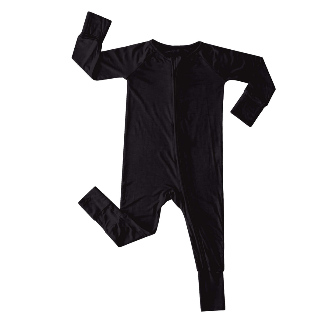 Convertible Zippered Romper in Black
