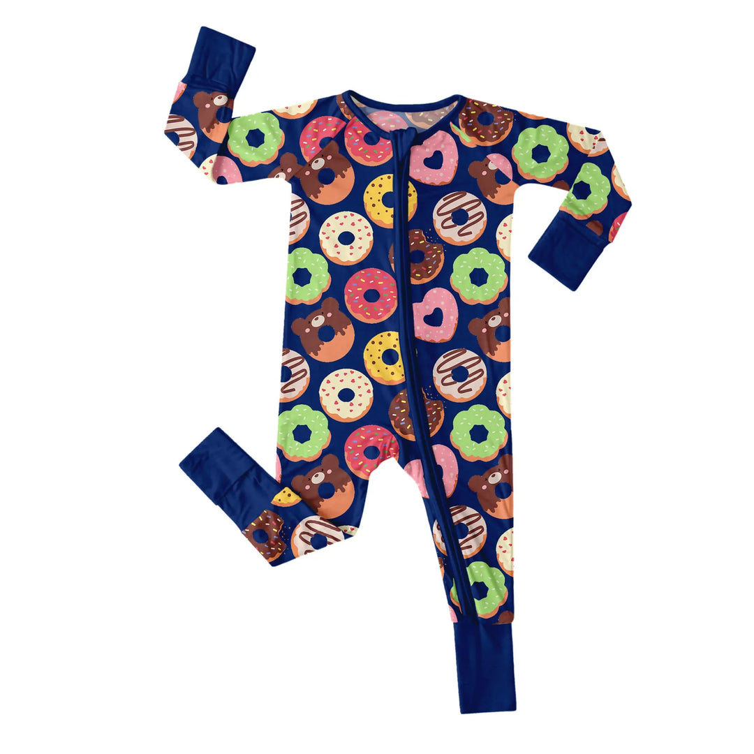 Blue Donut Fantasy Convertible Zippered Romper , Blue Donut Fantasy Convertible Zippered Romper - Newborn