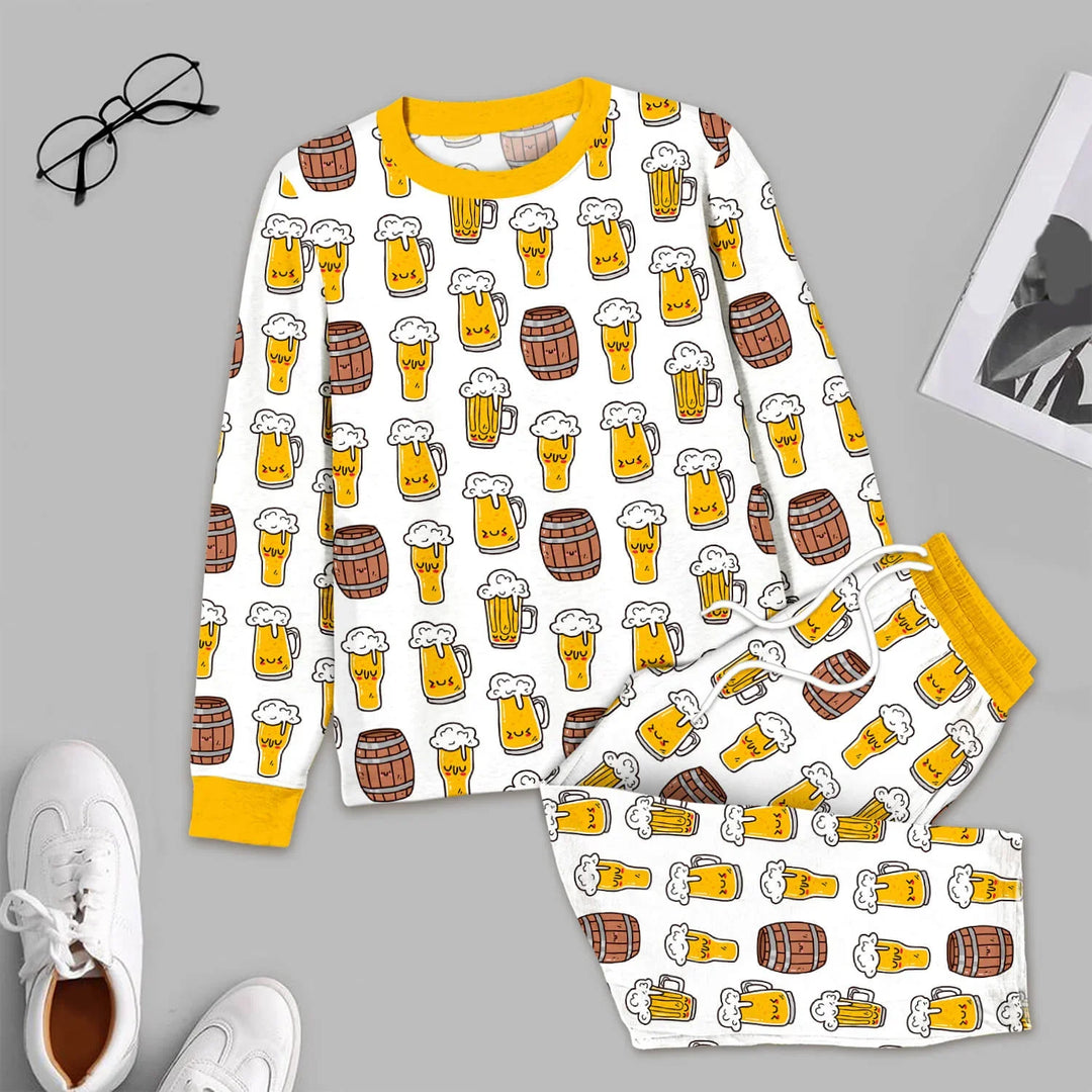 Beer Mugs and Barrels Men's Pajama Set , Beer Mugs and Barrels Men's Pajama Set - XS