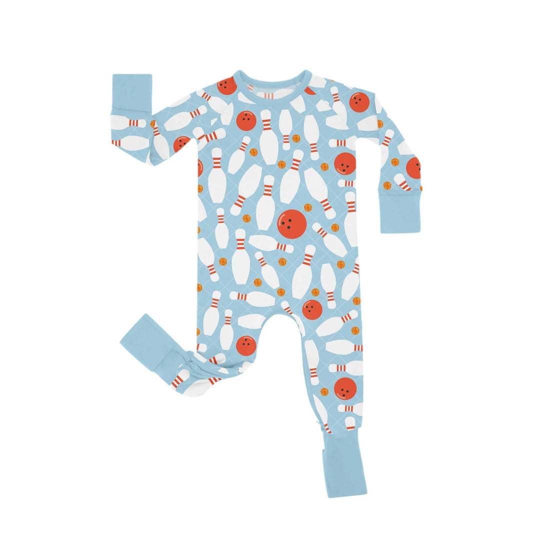 Bowling Crescent Zippered Romper - Zumbamboo