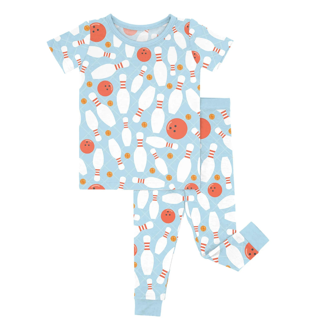 Bowling Two Piece Short Sleeve Pajama Set - Zumbamboo