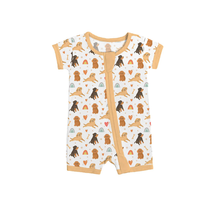 Brown Dogs Shorty Zippered Romper - Zumbamboo