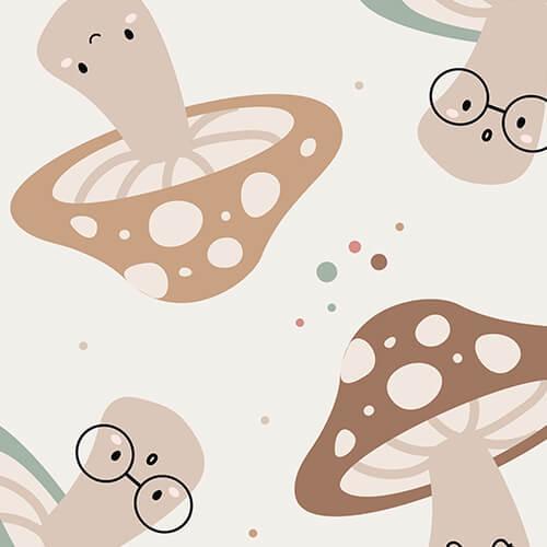 Brown Mushrooms Shorty Zippered Romper , Brown Mushrooms Shorty Zippered Romper - 0-3M