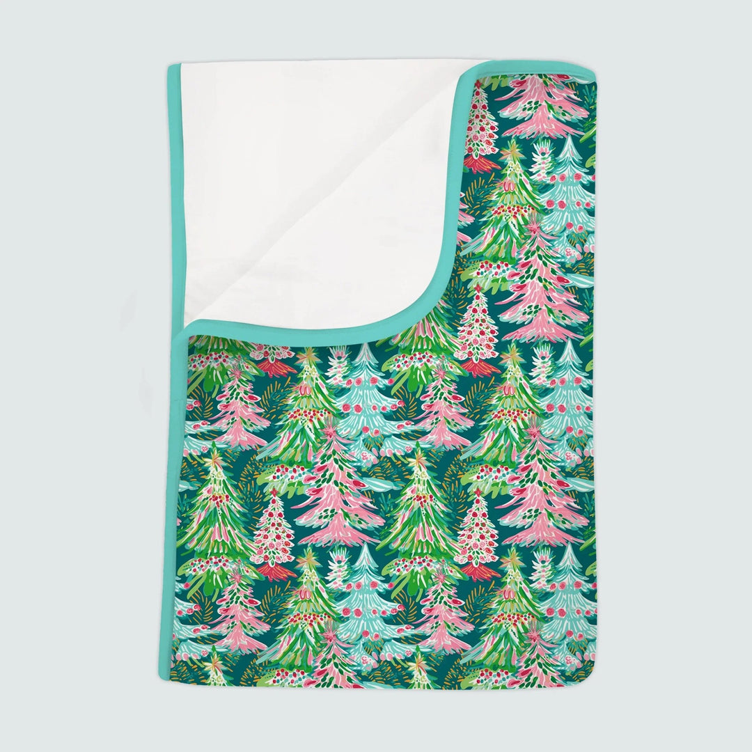 Brushstroke Merry Trees Toddler Blanket - Zumbamboo