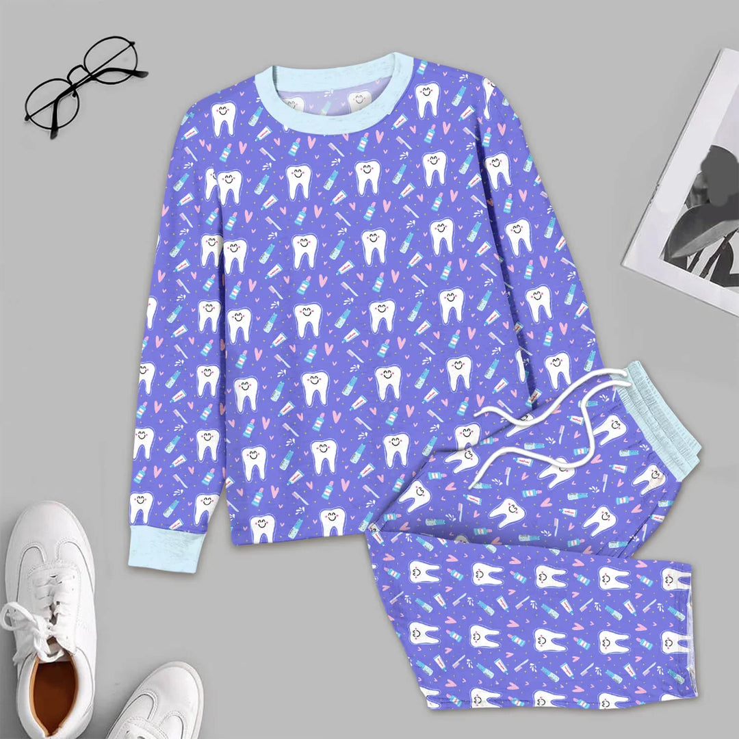 Brushing Teeth Men's Pajama Set , Brushing Teeth Men's Pajama Set - XS