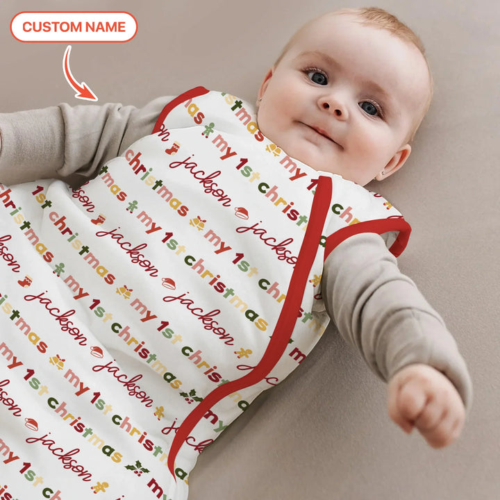 Custom Name My First Christmas Color Mood Sleep Bag